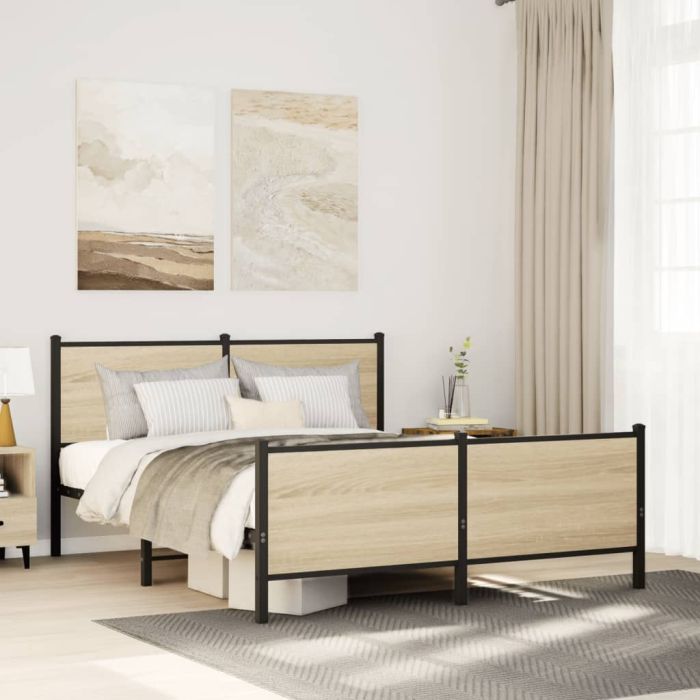 Metal Bedframe Sonoma Oak 150x200cm King Size