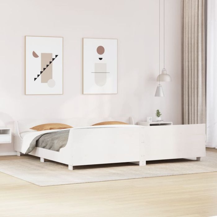 Bedframe White 180x200cm Super King Solid Wood Pine