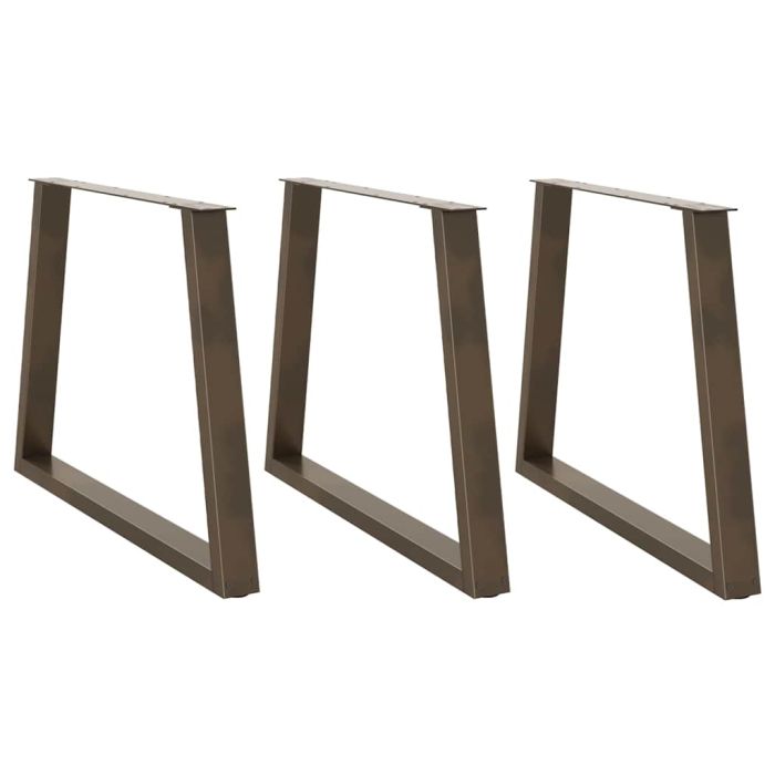 Dining Table Legs V-Shape 3 pcs Natural Steel 100x(72-73.3) cm Steel