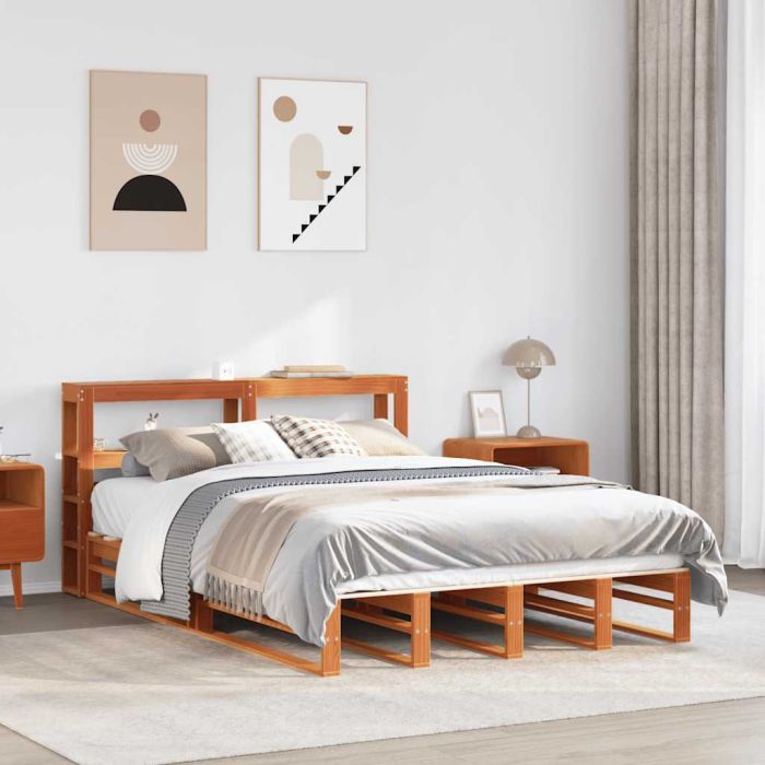 Bedframe Wax Brown 120x190cm Small Double Solid Wood Pine