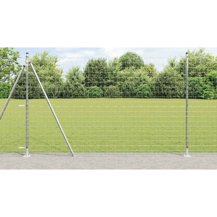 Euro Fence with 7 Flanged Posts 1.5x10 m Galvanised Steel