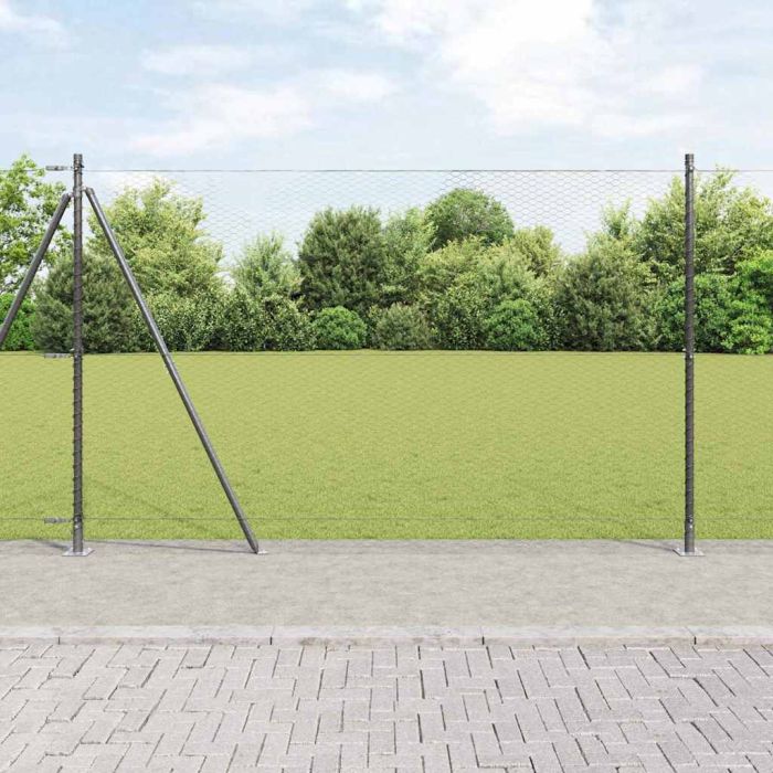 Hexagon Fence Grey 1.5x10 m Steel