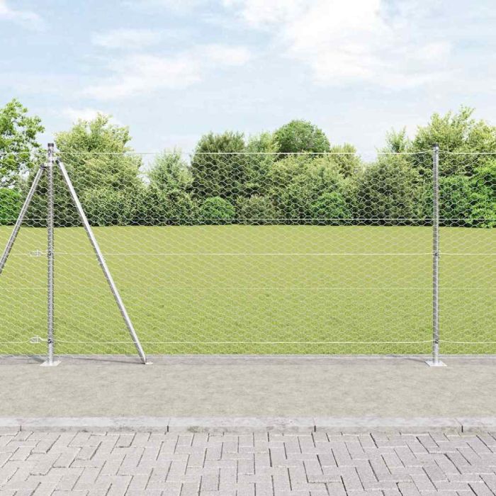 Hexagon Fence 1.2x50 m Galvanised Steel
