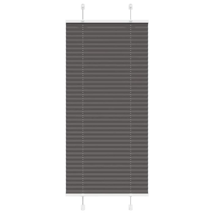 Pleated Blind Black 55x100 cm Fabric Width 54.4 cm Polyester