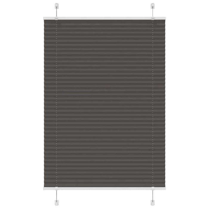 Pleated Blind Black 90x100 cm Fabric Width 89.4 cm Polyester