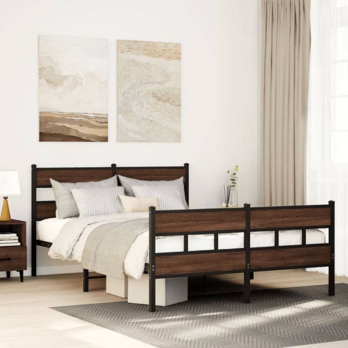 Bedframe with Headboard and Footboard 137x190cm