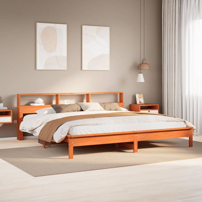 Bedframe Wax Brown 180x200cm Super King Solid Wood Pine