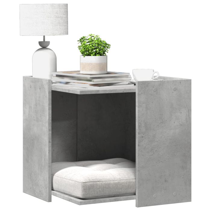 Cat Litter Box Enclosure Concrete Grey 53x53x51 cm Engineered Wood