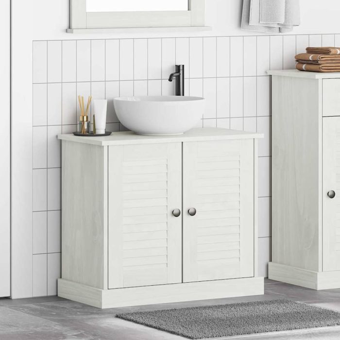 Sink Cabinet "VIGO" with Doors, 67.5x34x59 cm, made from solid pine wood.