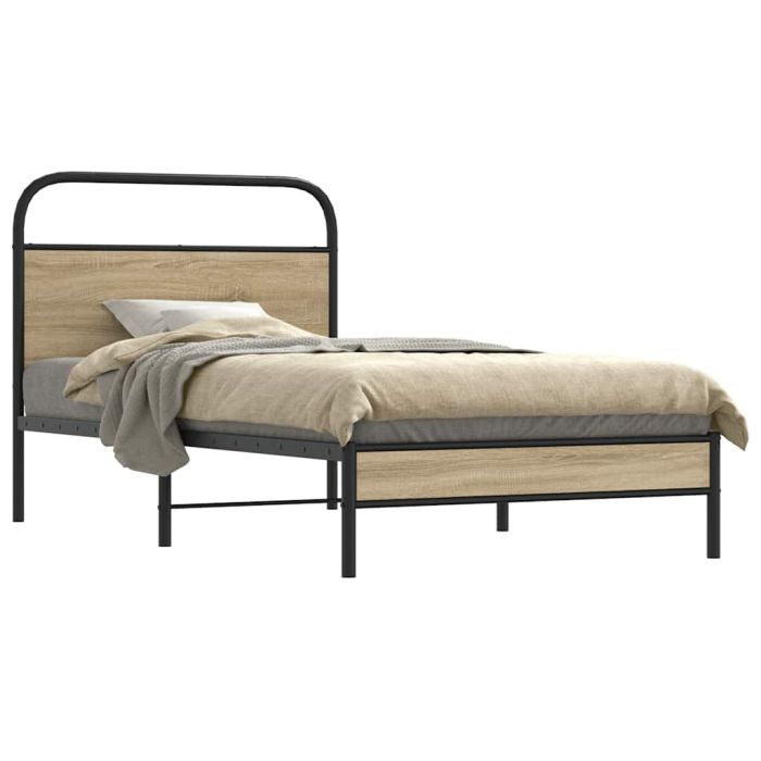 Bedframe 90x190cm Engineered Wood Smoked Oak