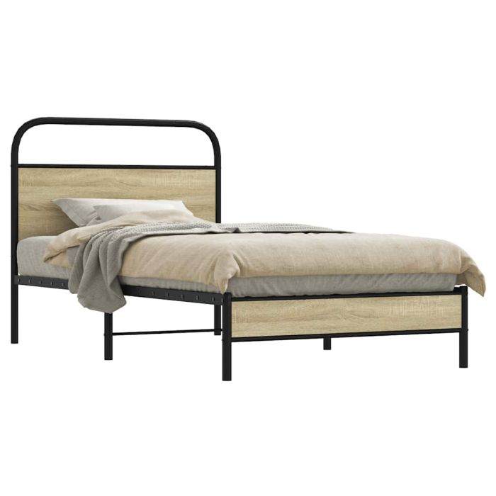 Bedframe 107x203cm Sonoma Oak Engineered Wood