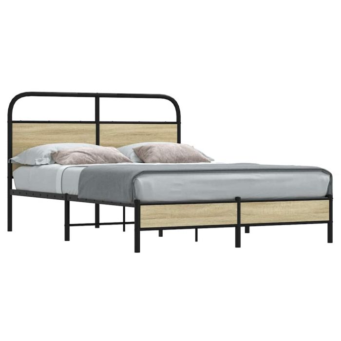 Bedframe 140x200cm Sonoma Oak Engineered Wood