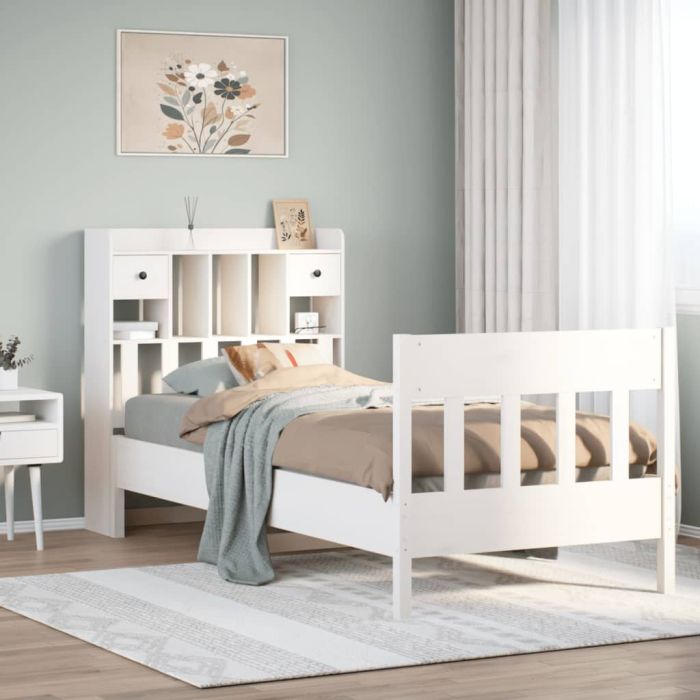 Bedframe White 75x190cm Small Single Solid Wood Pine