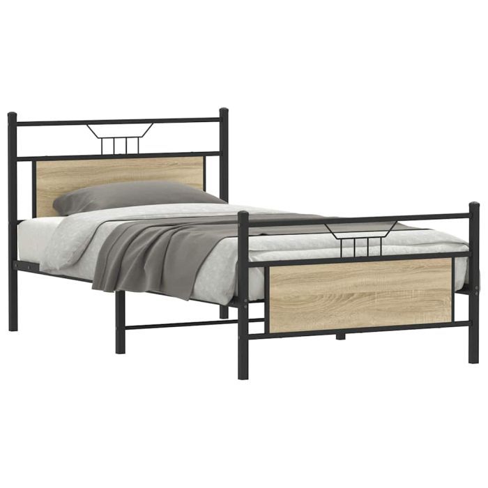 Bedframe Sonoma Oak 107x203cm Engineered Wood