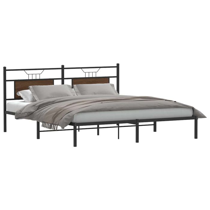 Bedframe Brown Oak 183x213cm Engineered Wood