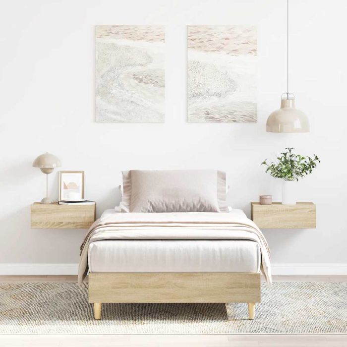 Bedframe Sonoma Oak 100x200cm Engineered Wood