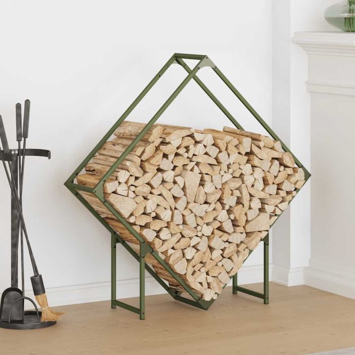 Firewood Rack Olive Green 100x25x100 cm Cold-rolled steel