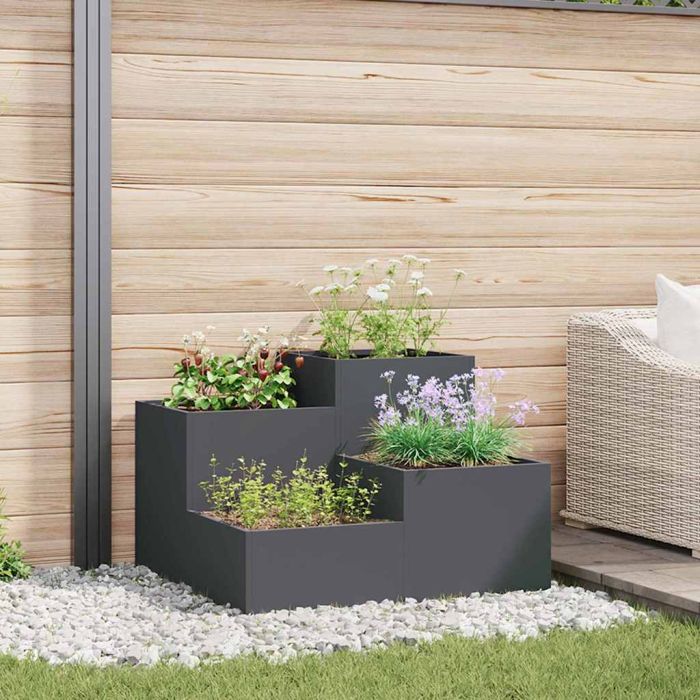 REHAL Garden Planter Anthracite 100x100x60 cm Steel