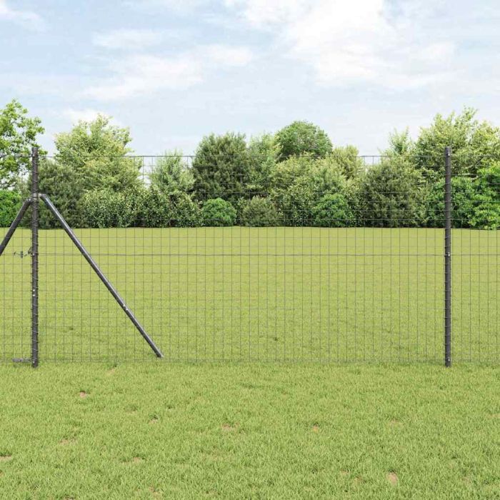 Fence Posts 7 pcs Grey Diameter 32 mm 190 cm Galvanised Steel