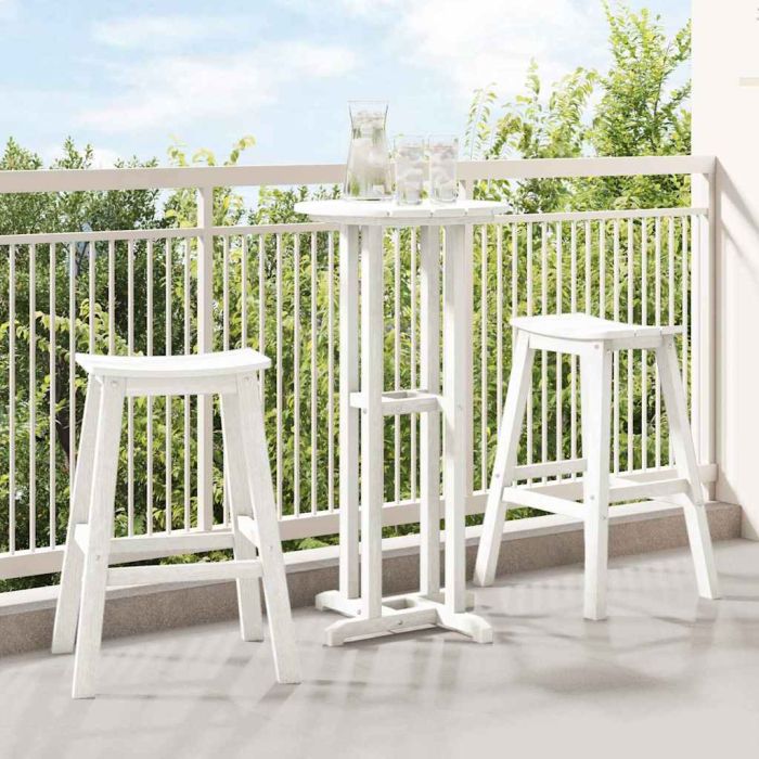 PAOFORD Bar Stool 2 pcs 52x43x73.5 cm HDPE - White