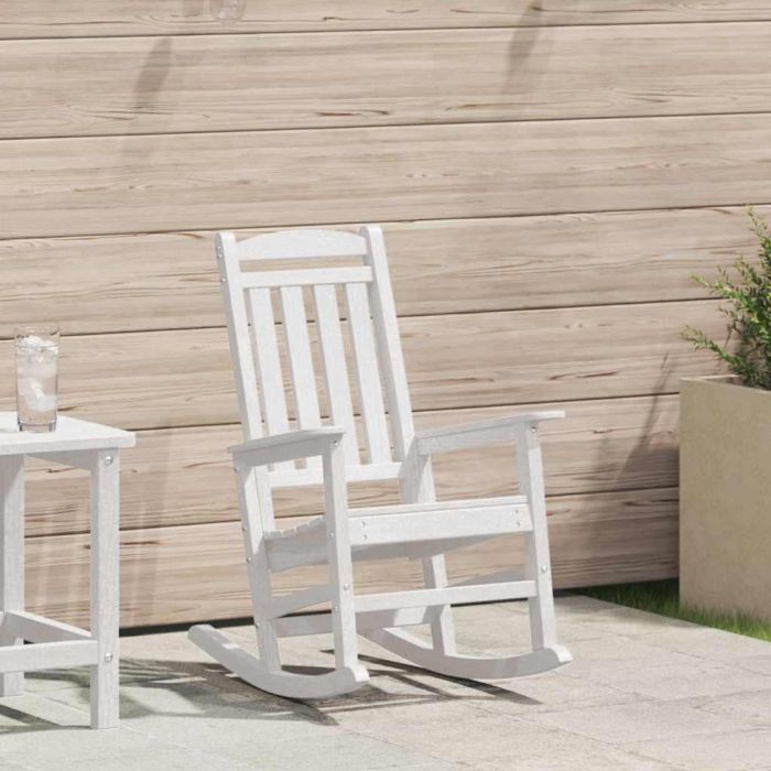 PAOFORD Garden Rocking Chair 92x70x108cm HDPE - White