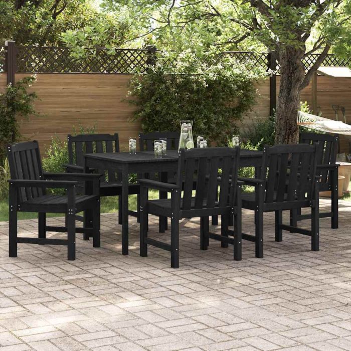 TITHAL Garden Chair 6 pcs 65.5x59x88 cm Polyethylene - Black