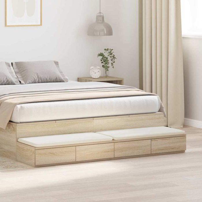 Bed Drawers Sonoma Oak 150x36,5x16,5 cm Engineered Wood