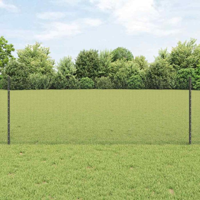 Welded Wire Fence with 44 U Posts Grey 0.8x100 m Steel