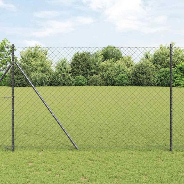 Chain Link Fence Grey 1.5x10 m Steel