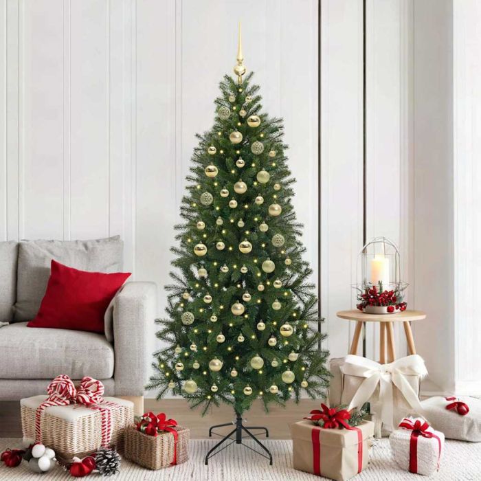 COZLYN Artificial Christmas Tree with 300 LEDs Green 180 cm PE and PVC