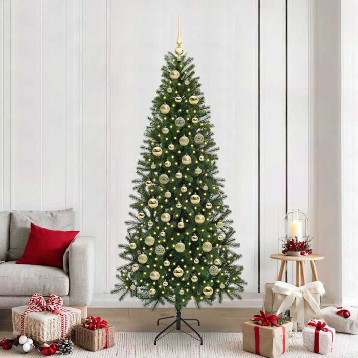 COZLYN Artificial Christmas Tree with 300 LEDs Green 210 cm PE and PVC