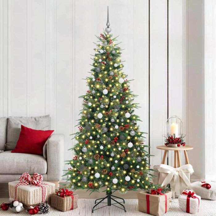 ELMIX Artificial Hinged Christmas Tree Green 210 cm PE and PVC