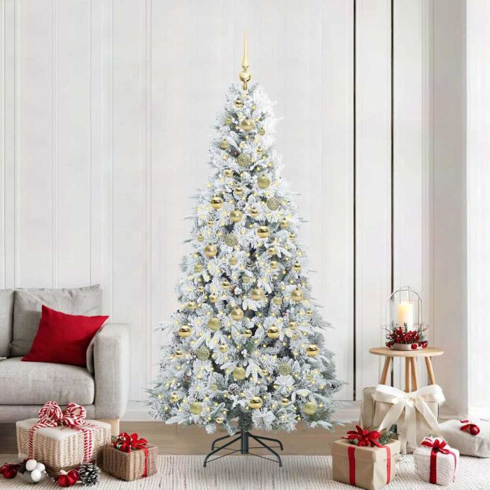 COZZIN Artificial Hinged Christmas Tree Green 210 cm PE and PVC