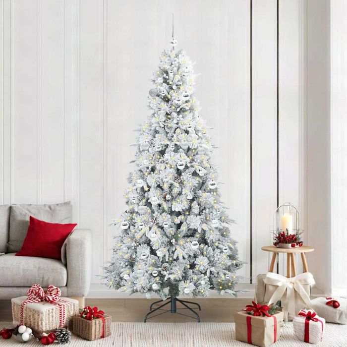COZZIN Artificial Hinged Christmas Tree Green 210 cm PE and PVC