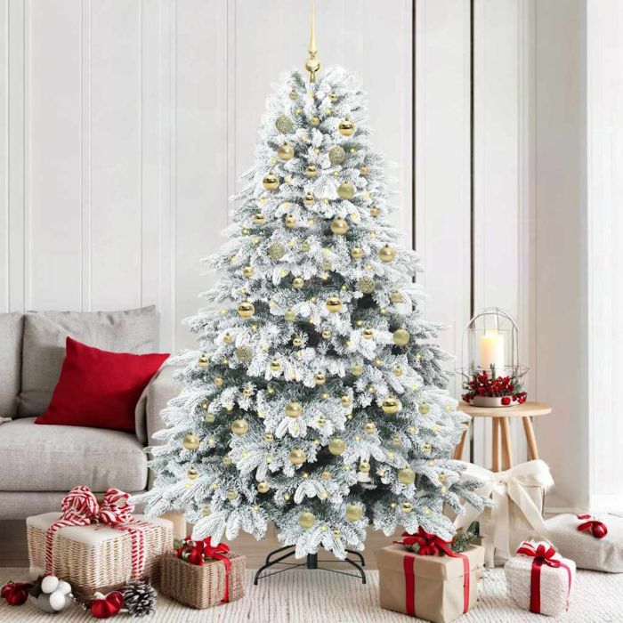 EMBERA Artificial Christmas Tree with 300 LEDs Green 180 cm PE and PVC