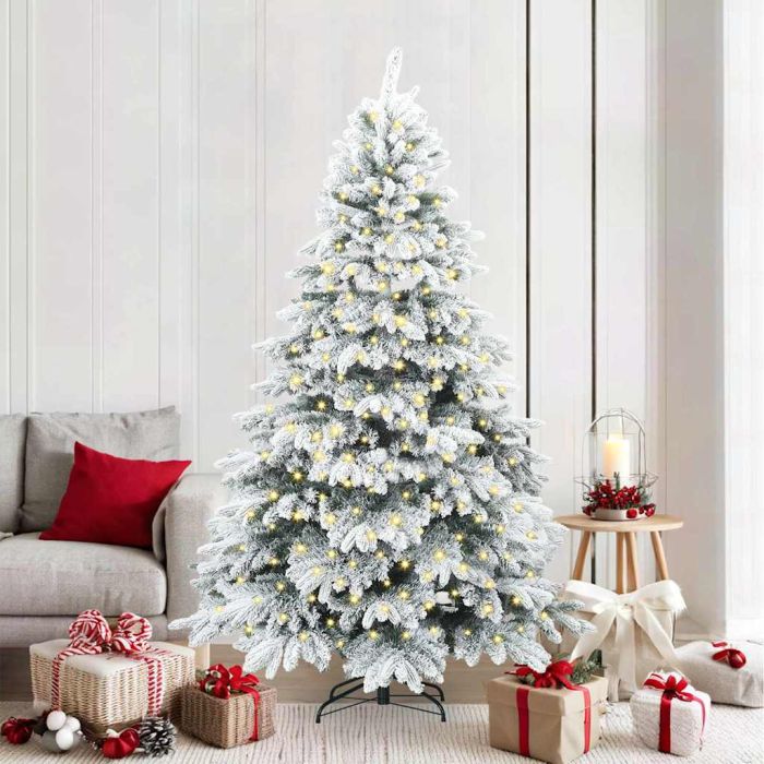 EMBERA Artificial Christmas Tree with 300 LEDs Green 210 cm PE and PVC