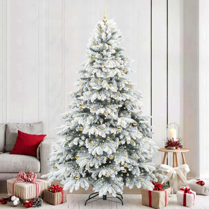 EMBERA Artificial Christmas Tree with 300 LEDs Green 240 cm PE and PVC