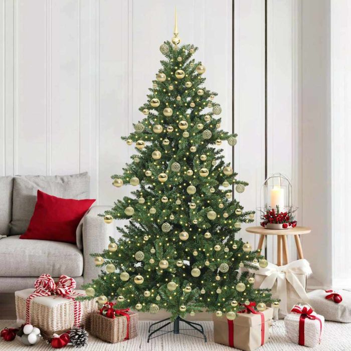 EMBERA Artificial Hinged Christmas Tree with 300 LEDs 180 cm PVC