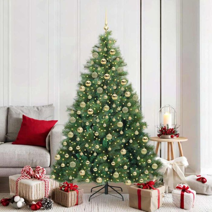 ELSERA Artificial Christmas Tree with 300 LEDs Green 180 cm PE and PVC