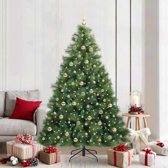 FIRILO Artificial Christmas Tree with 300 LEDs Green 210 cm PE and PVC