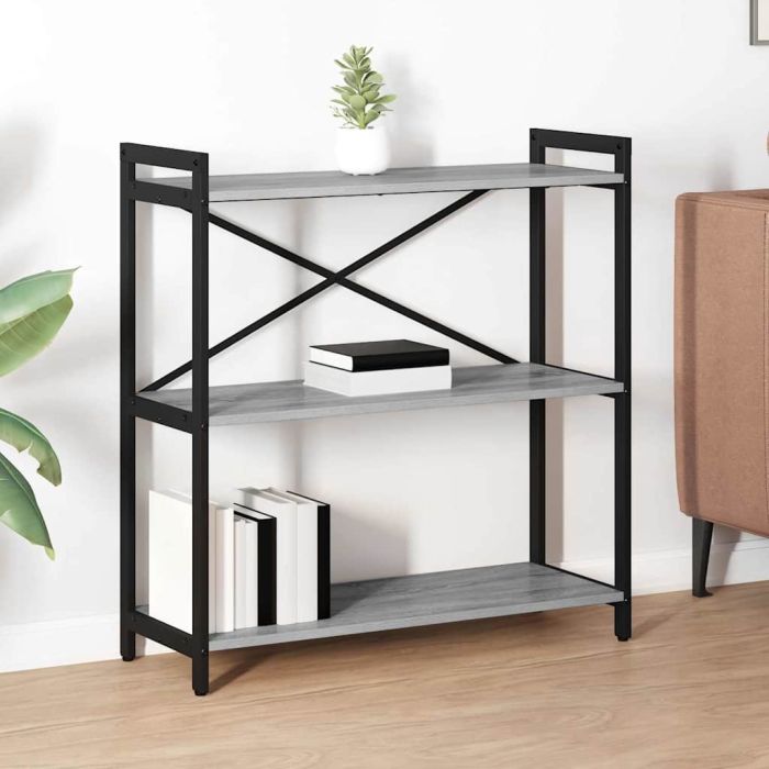 Bookcase Grey sonoma 80 x 30 x 83 cm Engineered wood