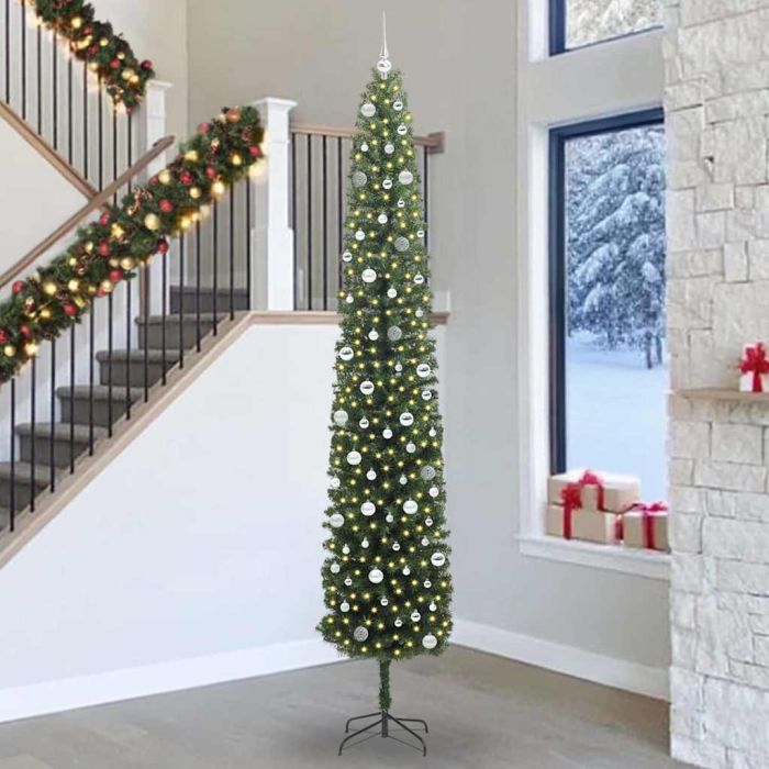 CLOVYN Artificial Christmas Tree with 300 LEDs with Stand Green 300 cm