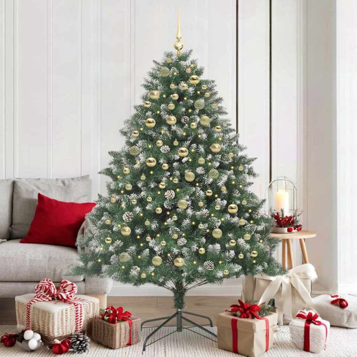 EMVER Artificial Christmas Tree with 300 LEDs with Stand Green 180 cm
