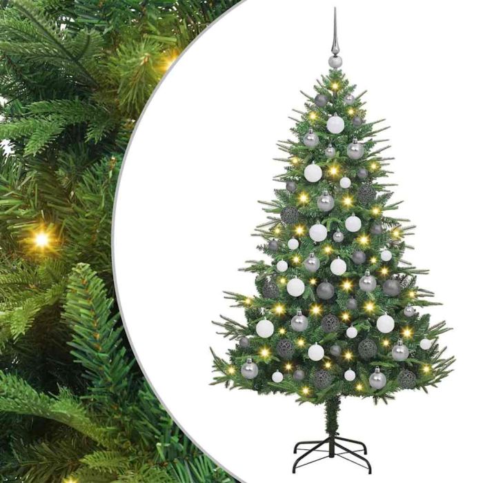 COSMER Artificial Pre-lit Christmas Tree with Ball Set Green 180 cm