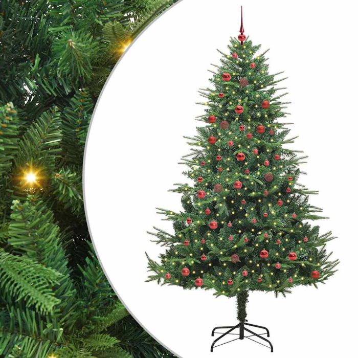 COSMER Artificial Pre-lit Christmas Tree with Ball Set Green 210 cm