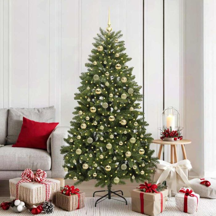 BRILAN Artificial Christmas Tree with Stand Green 180 cm PVC and Metal