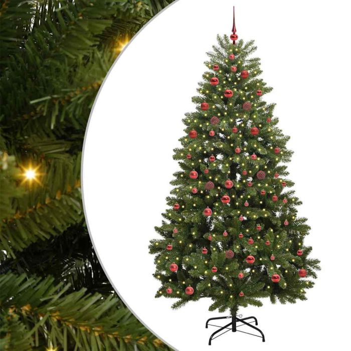 BRILAN Artificial Christmas Tree with Stand Green 210 cm PVC and Metal