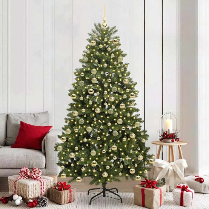 BRILAN Artificial Christmas Tree with Stand Green 210 cm PVC and Metal