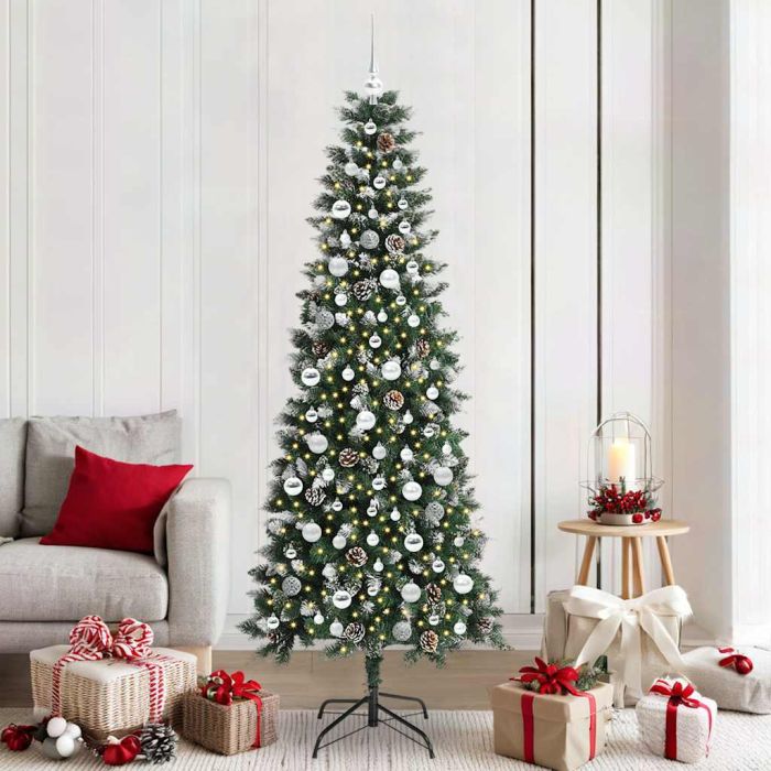 BRINLO Artificial Christmas Tree with 300 LEDs with Stand Green 210 cm
