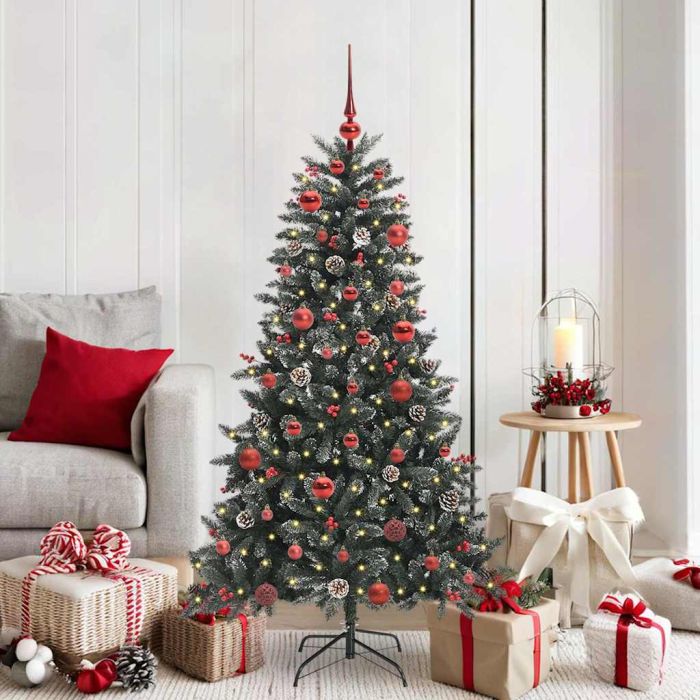 BRINLO Artificial Christmas Tree with 150 LEDs with Stand Green 150 cm